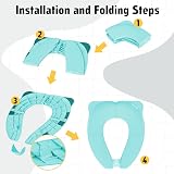 Maliton Potty Training Seat Aqua Blue Foldable Travel Non-Slip Splash Guard view 4