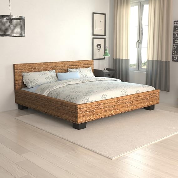 woven rattan bed
