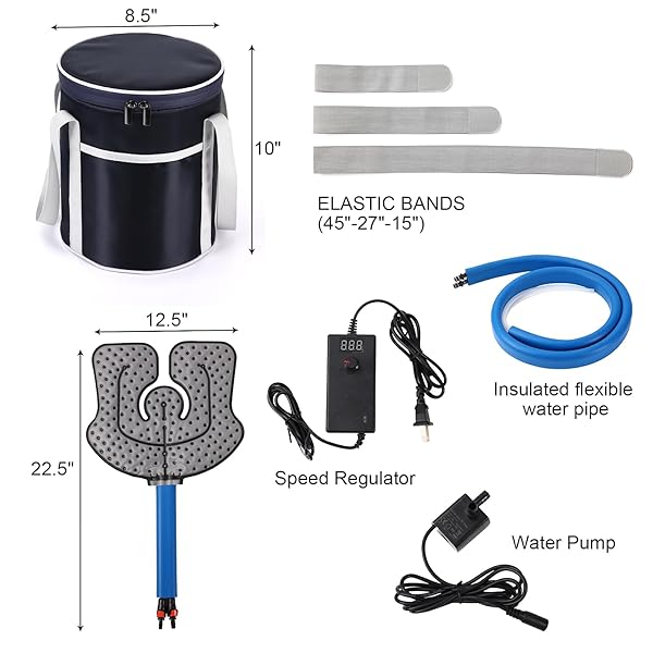 MEDICAL COLD THERAPY SYSTEM ICE MACHINE FOR KNEE PAIN RELIEF CRYOTHERAPY FREEZE KIT WITH UNIVERSAL PAD FOR SHOULDER ANKLE BACK HIP LEG ARTHRITIS SWELLING INJURY RECOVERY (DARK BLUE)