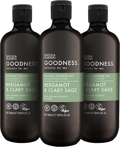 Baylis & Harding Goodness Men’s Bergamot Clary Sage Shower Gel 500 ml Trio