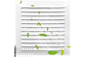 TIHCXNY (White 1 Pack 12" x 12"Inch) Gable Vents, Aluminum Walls, Lofts, Garages etc with Screened Metal Shed Vents, Outdoor House Loft Ceiling Reinforced Square Vents Shutters Exterior Grille (light)