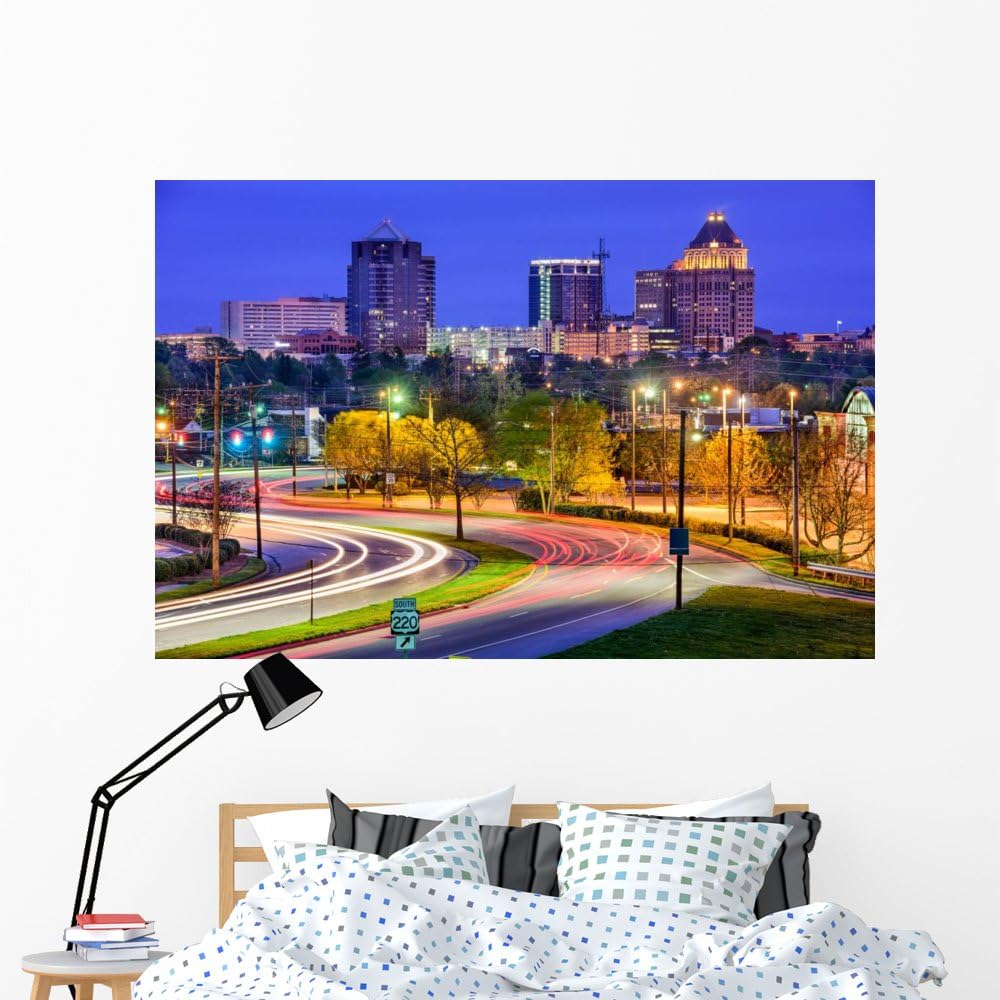 Amazon.com: Wallmonkeys Greensboro North Carolina Skyline ...
