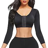 FeelinGirl Arm Shaper for Women Post Surgery Arm Lipo Compression Sleeves Slimming Arm Front Closure Shapewear Bra