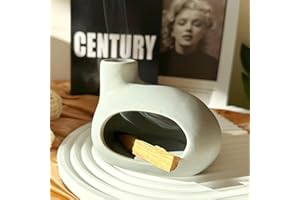 MOUGIGI Modern Ceramic Palo Santo Holder - Wood Sticks Dish, Sage Ash Catcher, Smudge Bowl, Cone Incense Burner - Enhance Meditation and Purify Your Home Energy