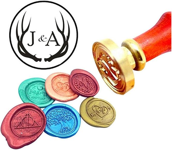 Amazon Co Jp Juppe 鹿の角 ワックスシールスタンプ 角 シーリングワックススタンプキット 角 ワックススタンプ 角 シール カスタム 鹿 角 モノグラム イニシャル 日付 結婚式 招待状 ワックス シールセット ジュエリー