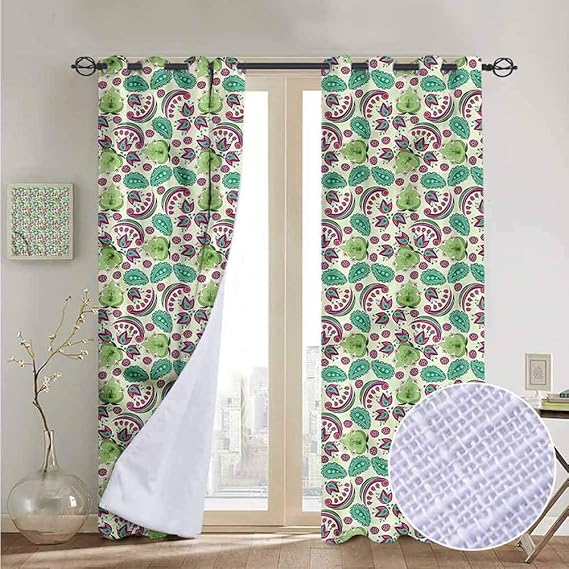 Amazon.de: NUOMANAN Schlafzimmervorhänge, Paisley, Blumenarrangement