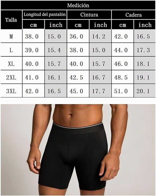 Calzoncillos Hombre Boxer Algodon,A:Negro 3,M