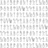 SANNIX 156Pcs Alphabet Letter Charms 6 Sets A-Z with 200 Jump Rings