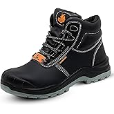 Durfino Waterproof Steel Toe Boots for Men - 6" Leather Mens Work Boots, Slip-Resistant, Puncture Proof Midsole, Indestructible Construction Boots, Ideal for Construction & Industrial Use
