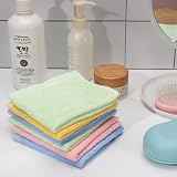 Friusate 6 Pcs Flannel Face Cloths Bamboo 25x25cm Reusable Baby Washcloths view 5