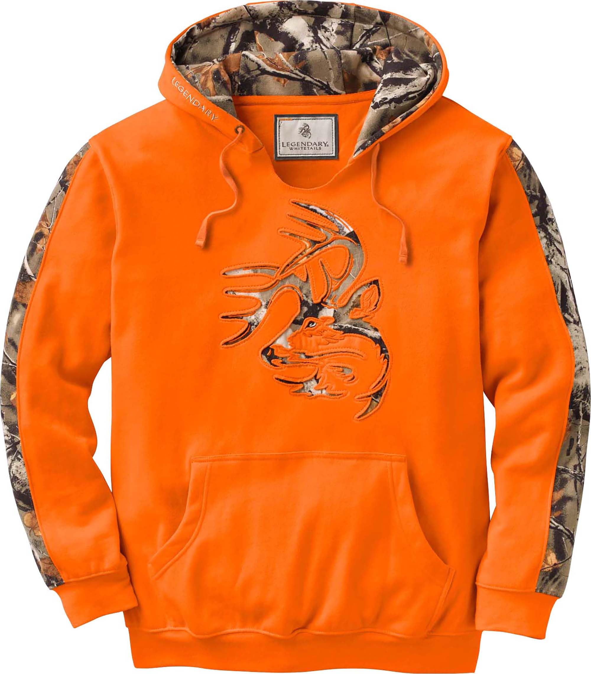 Legendary Whitetails Mens Camo Pullover Hoodie Hunting Sweatshirt, Inferno, SML Image