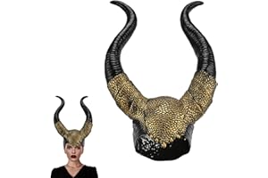 CHLLLEMING Black Queen Witch Demon Horns Halloween Headpiece Women Horn Headpiece Evil Horns Cosplay Outfit Prop