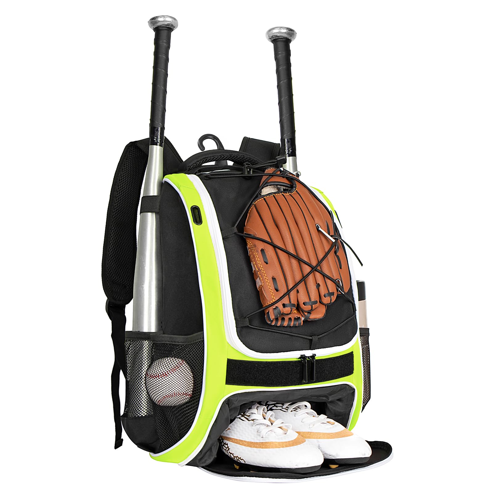 Photo 1 of WOLT | Youth Baseball Backpack Bag for Baseball, Softball & T-Ball Equipment & Gear, Youth Boys and Adults, with Holder for Bat, Helmet, Glove, & Shoes Compartment & Fence Hook