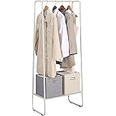 SunnyPoint Freestanding Clothes Garment Rack, Organizer Closet (OFF-WHITE)