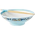 Silver Buffalo Disney Lilo and Stitch Ceramic Ramen Bowl with Chopsticks Featuring Stitch, 30 Ounces
