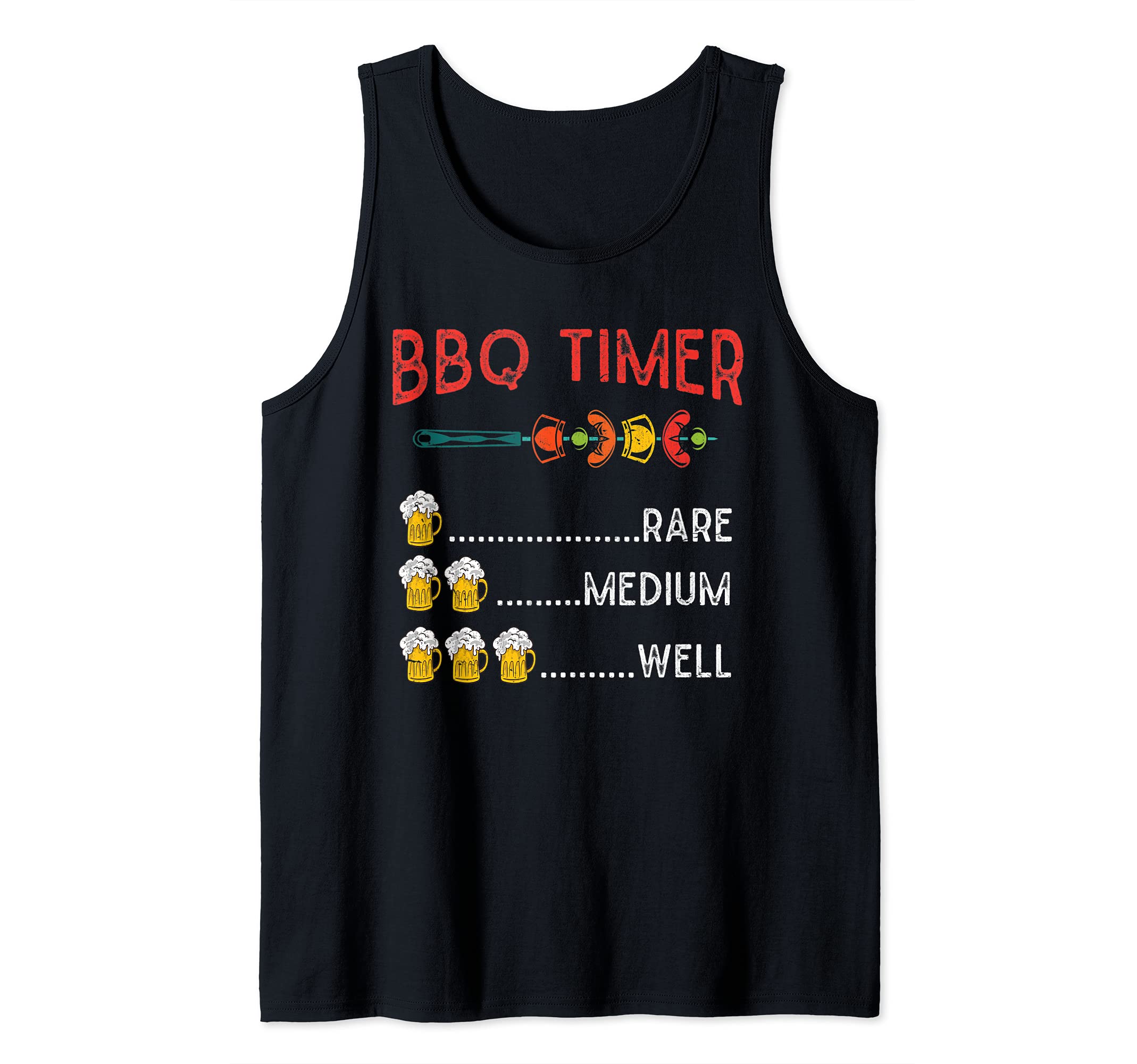 BBQ Timer Rare Medium Well Beer Lover Grill Funny Barbecue Tank Top