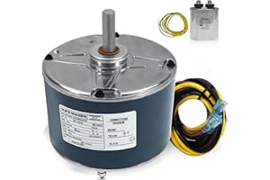 ZHENX 5KCP39EGS070S Condenser Fan Motor, 1/4 HP,1100 RPM, 208/230V, 48 Frame OEM Upgraded Condenser Fan Motor Replacement fit for 5KCP39EGY823S, G3905, HC39GE237, 6DLL0 with Capacitor