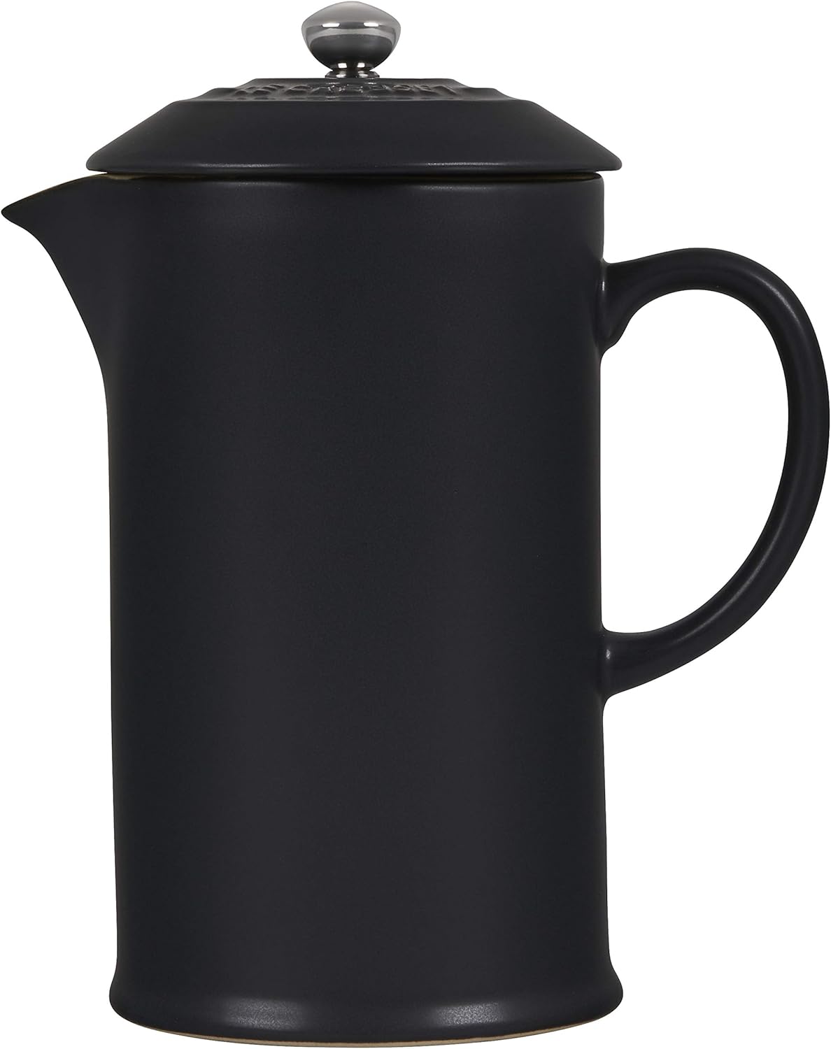 Le Creuset Stoneware Cafetière French Press with Stainless Steel Plunger, 1 Litre, Serves 3-4 Cups, Matte Black, 91028200000000 - Image 3