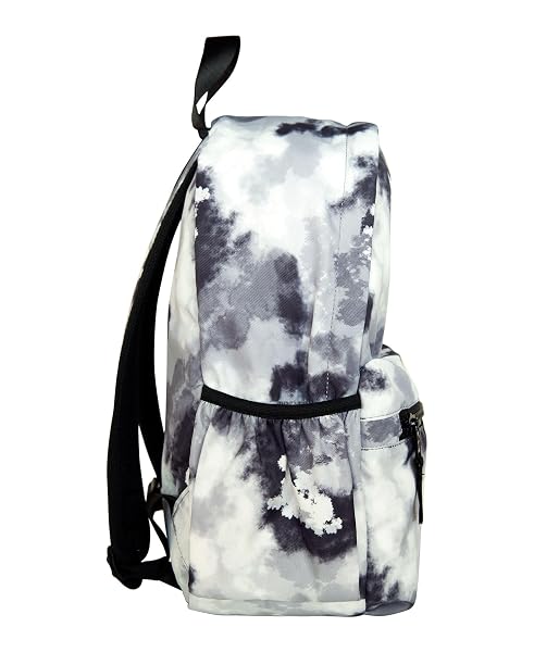 LOLA CALIFORNIA STAR MEDIUM TRADITIONAL CLASSIC BACKPACK WITH ZIPPED FRONT POCKET AND 2 SIDE POCKETS, VIBE – BLACK