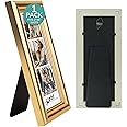 pbf PHOTO BOOTH FRAMES 2x6 Photo Strip Frame | 2 x 6 Photo Booth Strip Frame with Stand | Picture Frame for Photo Booth Strip | Premium Designer Photobooth Frame (Gold)