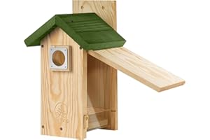 RETANG Bird Houses with Metal Predator Guard, Bluebird Houses Kit for Outside, Nesting Box Birdhouse for Easy Cleaning, Bird Box for Outdoor Swith Viewing Window, Chickadee Wren Cardinals