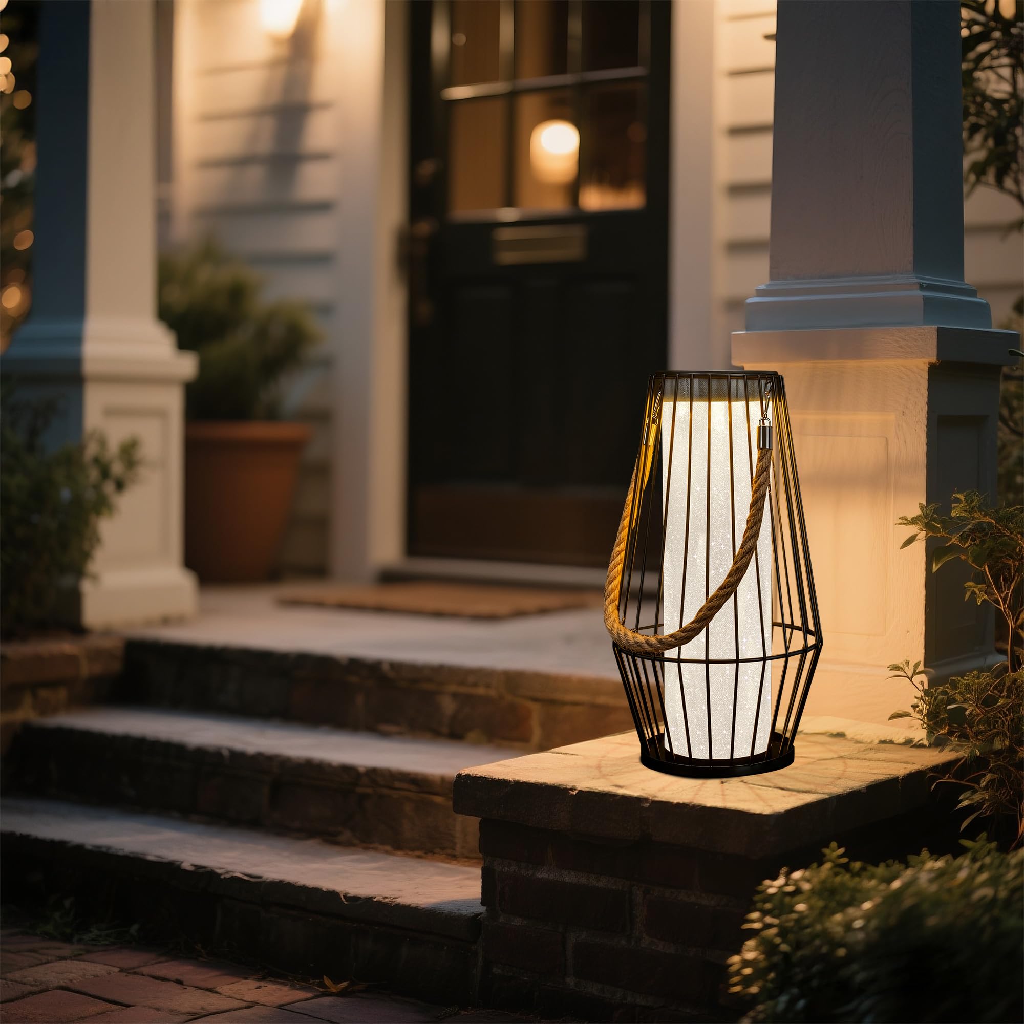 Photo 1 of **missing assembly pieces*** pearlstar Large Solar Lanterns Outdoor Waterproof-Heavy Duty Metal Hanging Lights Solar Table Lamp for Outside Patio Yard Garden Porch Tabletop Decor