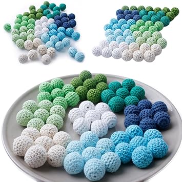 Mamimami Home 80Pcs Elegante Handgemachte 20mm Häkelarbeit Korn Mischungs Vorhandenes Gestrickt Durch Baumwollgewinde DIY Sch