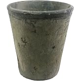 HomArt Rustic Terra Cotta Rose Pot, Large, Moss Grey, Classical Indoor/Outdoor 6x7 Indoor/Outdoor Planter for Herbs, Flowers, houseplants, Cottage Gardens, Potage