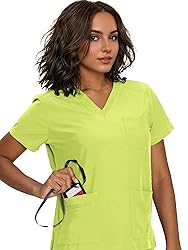 floralhue Scrubs for Women, V-Neck Scrubs Top