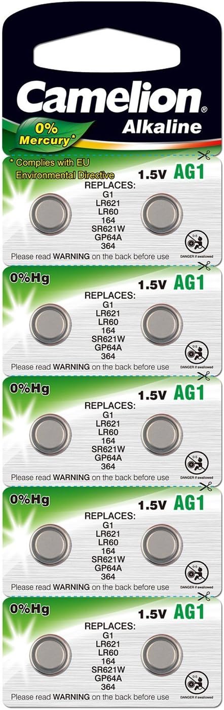 Camelion AG1 LR621 Premium Alkaline Button Cell 1,5V - Pack of 10
