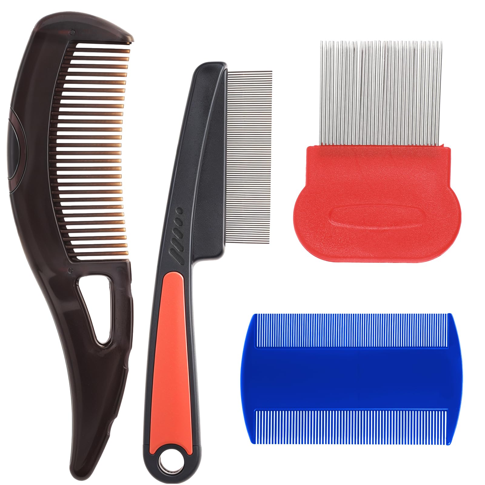 4 Pcs Dandruff Comb, Psoriasis Scalp Combs for Women and Men, Stainless Steel Fine Tooth Psoriasis Comb for Scalp Sweep Detoxing