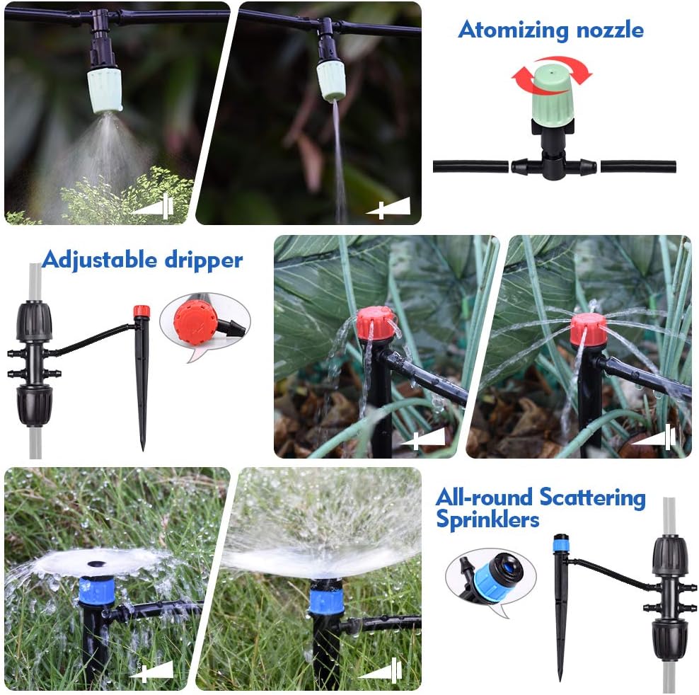 Innoo Tech 138FT/42M Drip Irrigation Kit Sprinkler System with 1/4" Blank Distribution Tubing Watering Drip Kit/DIY Saving Water Automatic Irrigation Equipment Set for Garden Greenhouse, Lawn : Garden & Outdoor