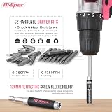 Hi-Spec 58pc 18V Pink Cordless Drill Driver Set Ladies Power Tool Rechargeable view 4