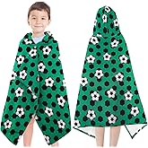 Hooded Towels for Kids - Ultra Soft 100% Cotton Soccer Toddler Hood Bath Towels/Pool Terry Towel Beach Poncho Wrap Absorbent Cute Bath & Swim Wrap for Boys & Girls 3-10 Years Beach Essentials - Green
