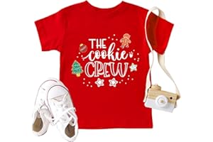 CAZYCHILD Christmas Cookie Shirt Toddler Boys Girls Cookie Crew T-Shirt Xmas Gifts Tee Tops Holiday Outfits