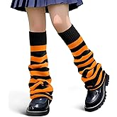 Geyoga Leg Warmers for Women Y2K Harajuku Leg Sleeves Long Kawaii Knit Socks Gothic Lolita Halloween Cosplay Party Accessory
