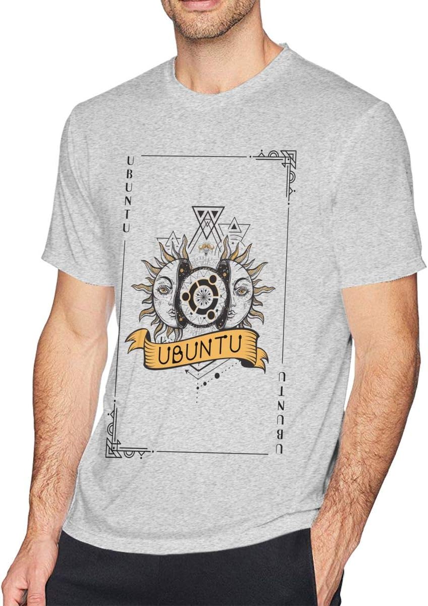 WalAll Mens Ubuntu Sun Style White Cotton Casual & Active Tee T-Shirts Short-Sleeve Athletic Tee