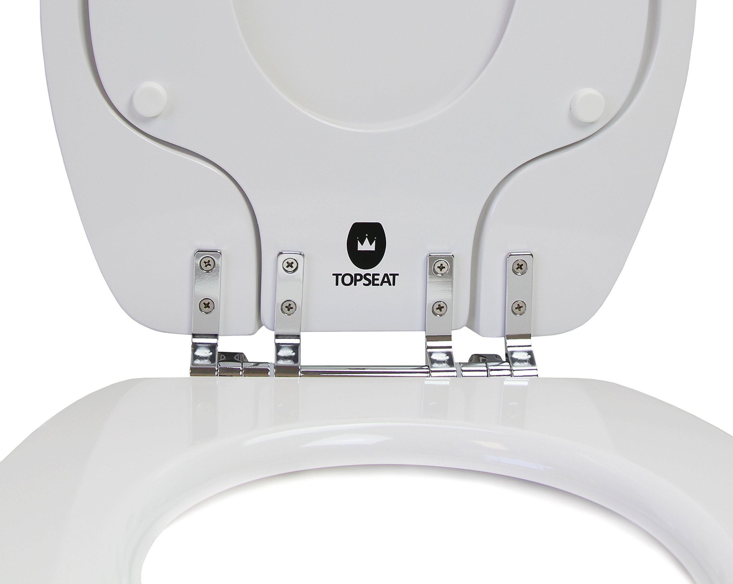 TOPSEAT 6TSTR9999CP 000 TinyHiney Round Toilet Seat with Metal Hinges