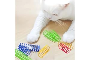 12PCS, Plastic Spiral Rings, Suitable for Cats, 4 Colors