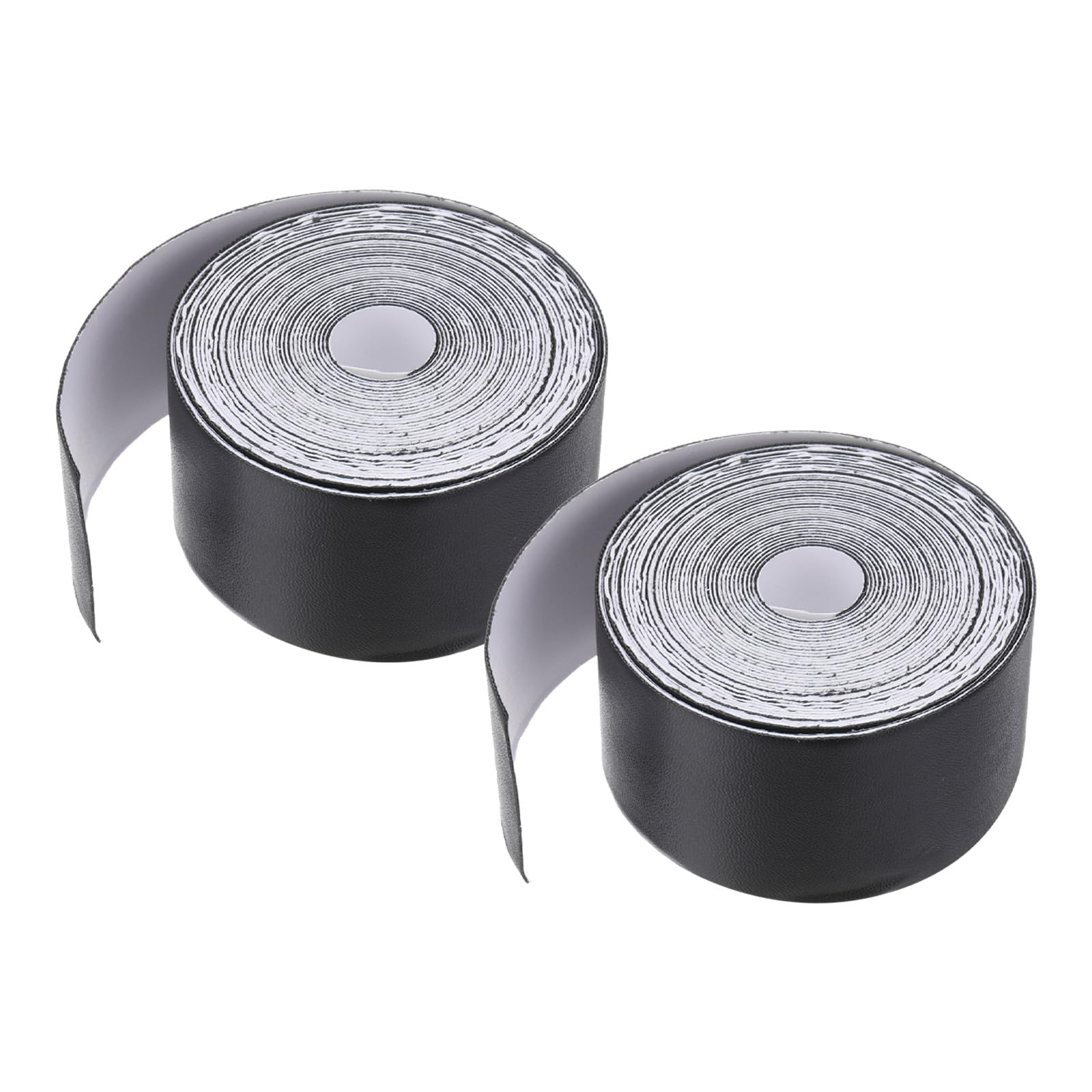 PATIKIL Racket Head Protection Tape 1-3/8" x 16.4', 2 Pack Tennis Racket Tape PU Racket Head Frame Guard Sticker for Tennis Rackets Pickleball Paddles, Black