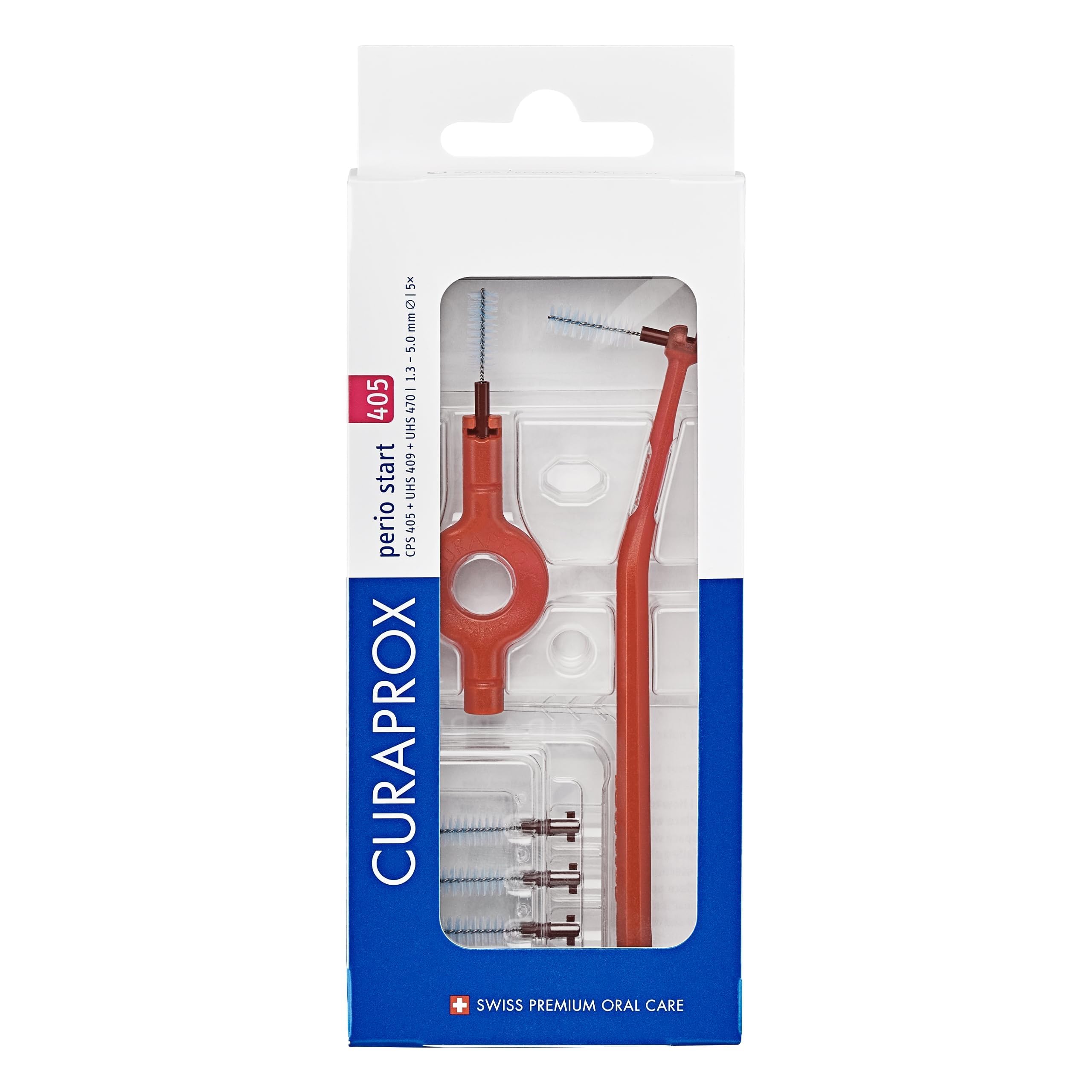 Curaprox Interdental Brush Set CPS Perio Start – for Larger Gaps & Gum Care | Includes 5 Brushes & Dual Holders (CPS 405 Perio Start)