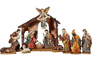 Avalon Gallery Nativity Sets for Christmas - Indoor Hand Painted Nativity Scene, 7-Inch Scale, 12-Piece