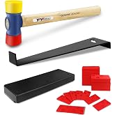 YIYITOOLS 43Pcs Laminate Flooring Installation Kit for LVP &amp; Vinyl Floors | Includes 40 spacers, double‑faced rubber mallet, tapping block &amp; heavy‑duty pull bar for laminate &amp; vinyl floor installation