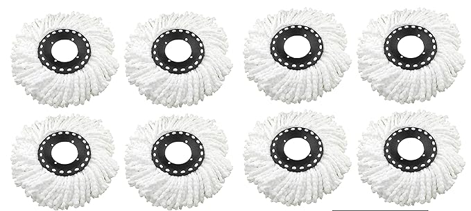 HOUSE OF QUIRK Microfiber 360 Degree Head Refill for Magic Mop, 8pcs