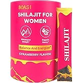 Strawberry Shilajit Honey Sticks for Women,Shilajit for Women with Shatavari & Saffron,for Hormonal Balance & Energy Boost PH Balance,Digestive,Immune Health with Pure Himalayan Shilajit,30 Sticks