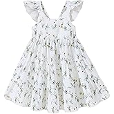 YOUNGER TREE Toddler Baby Girls Dress Summer Ruffle Sleeve Halter Casual Kids Beach Sundress