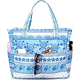 LEDAOU Beach Bag Waterproof Sandproof Women Beach Tote Pool Bag with Zipper for Gym Grocery Travel with Wet Pocket | Sandproof, with Zipper, for Gym, Grocery, Travel, with Wet Pocket