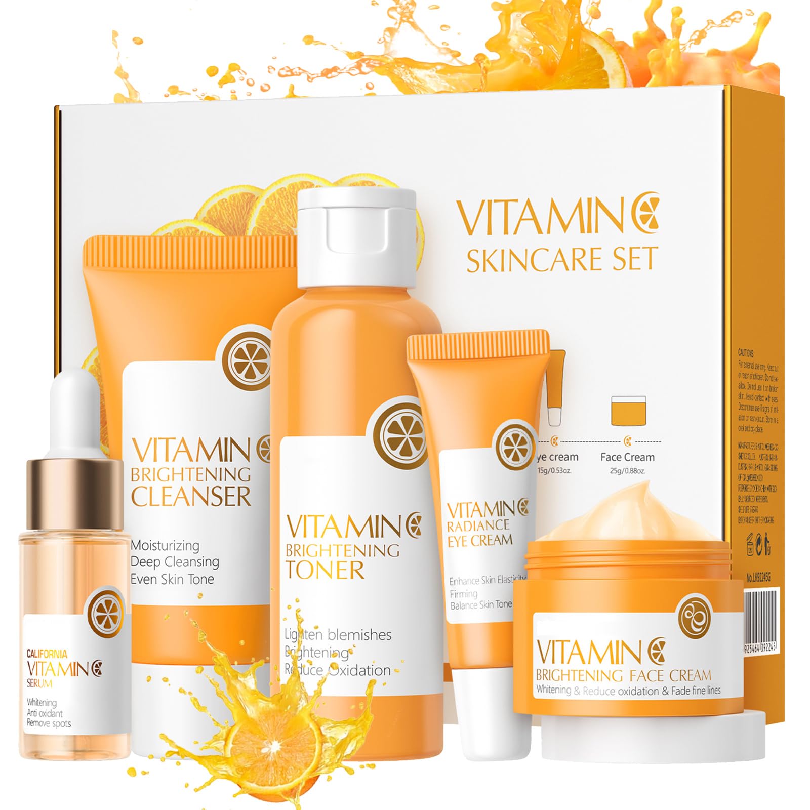 Skin Care Sets & Kits for Teenage Girls Gifts, Vitamin C Skincare Set Simple Beauty Pamper Anti-Ageing,Brightening,Moisturising Gift Sets for Women, Includes Cleanser-Toner-Serum-Eye Cream-Serum Cream