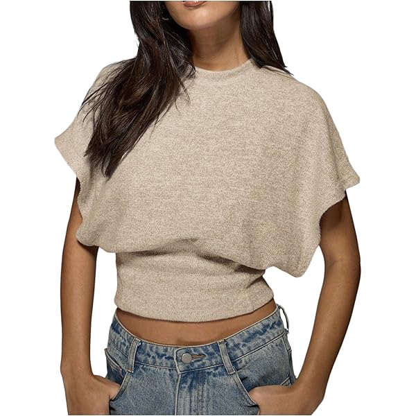 Maglietta Estiva Donna Floerns Con Maniche A Pipistrello, Stampa Floreale 3D, Scollo A V, Volant, Taglie S-XL