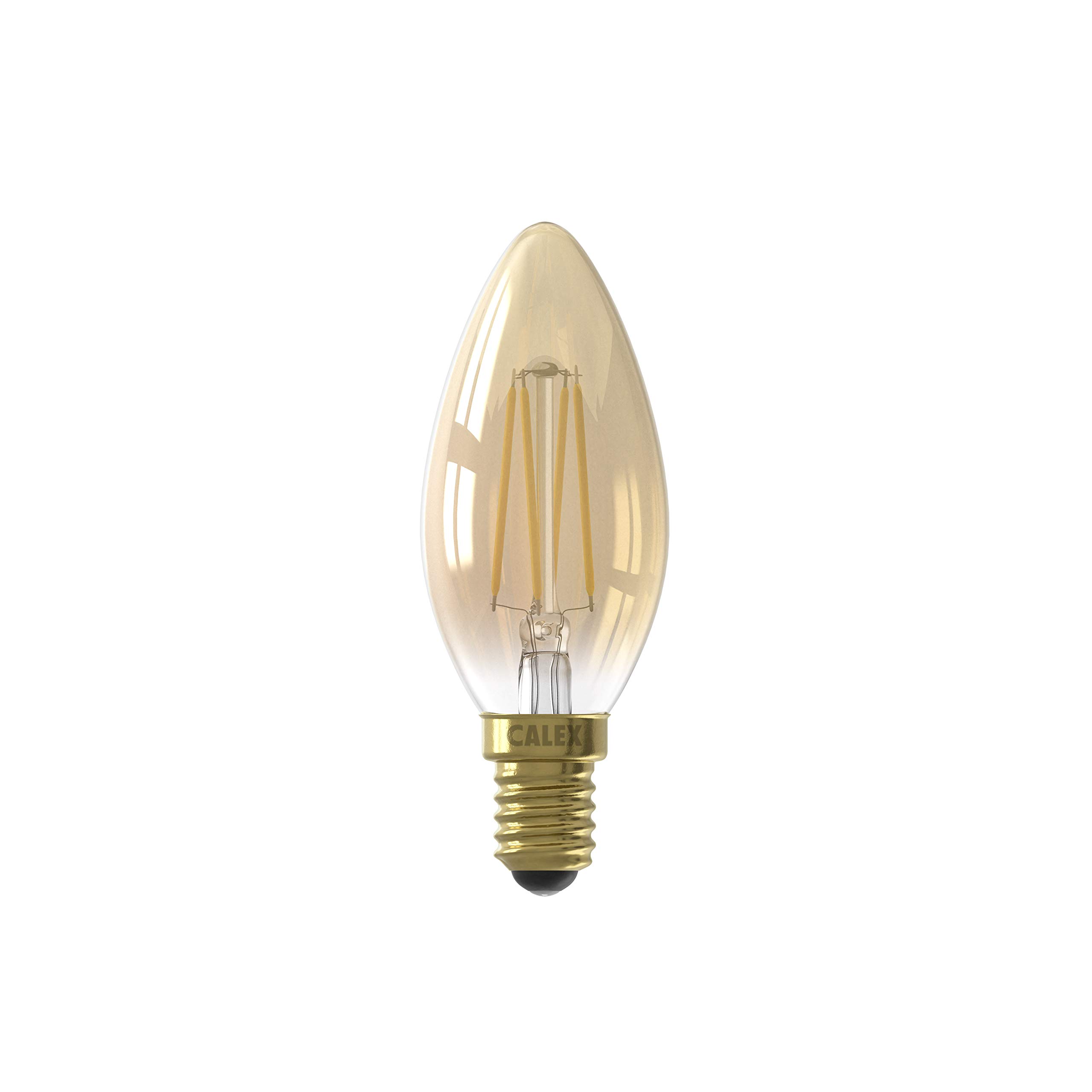 3.5 W LED Gold Dimmable Filament Candle Lamp 200 Lumens E14/SES 2100 K Extra Warm White